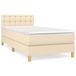 VidaXL Boxspringbed met matras, crème kleur, 80x200 cm, stoffen bekleding