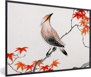 PosterMonkey B.V. Cadre photo incl. poster - Érable japonais - Arbre - Oiseaux - 90x60 cm - Cadre poster