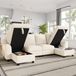 MODFU U-vormige bank met opbergruimte, chenille, beige, 280 cm