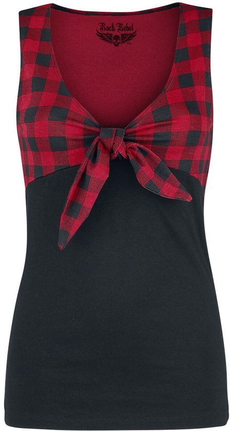 Rock Rebel by EMP Rood-zwarte rockabilly top - Dames - 4XL
