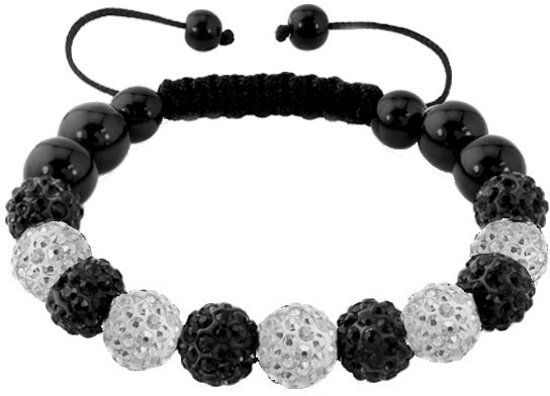 Fako Bijoux® - Armband - Disco Dots - Deluxe - Zwart/Wit - 8719743516533