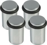 AMIG Deurstopper/deurbuffer - 4x - D32mm - inclusief schroeven - verchroomd