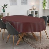 ANRO Tafelkleed Effen linnenlook Meerkleurig Ovaal 240x140cm Met sierband Afwasbaar Waterafstotend