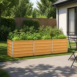 vidaXL Jardinière surélevée bois naturel 242 x 80 x 55 cm acier
