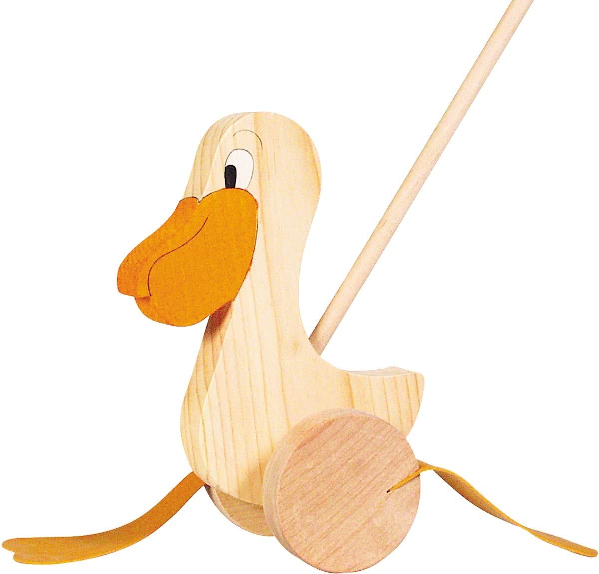 Goki houten duwfiguur pelikaan
