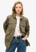 Superdry Military Overshirt Dames Lange Mouw Katoen Dusty Olive Green UK12-EU40