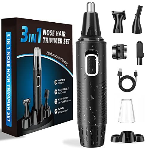 FUNHEE Neushaartrimmer - 3-in-1 set - USB-oplaadbaar - Oortondeuse - Dubbele snijbladen - Heren & Dames