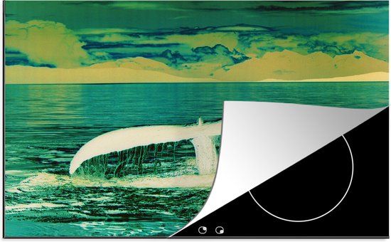 KitchenYeah® Inductie beschermer 77x51 cm - Walvis - Staart - roze