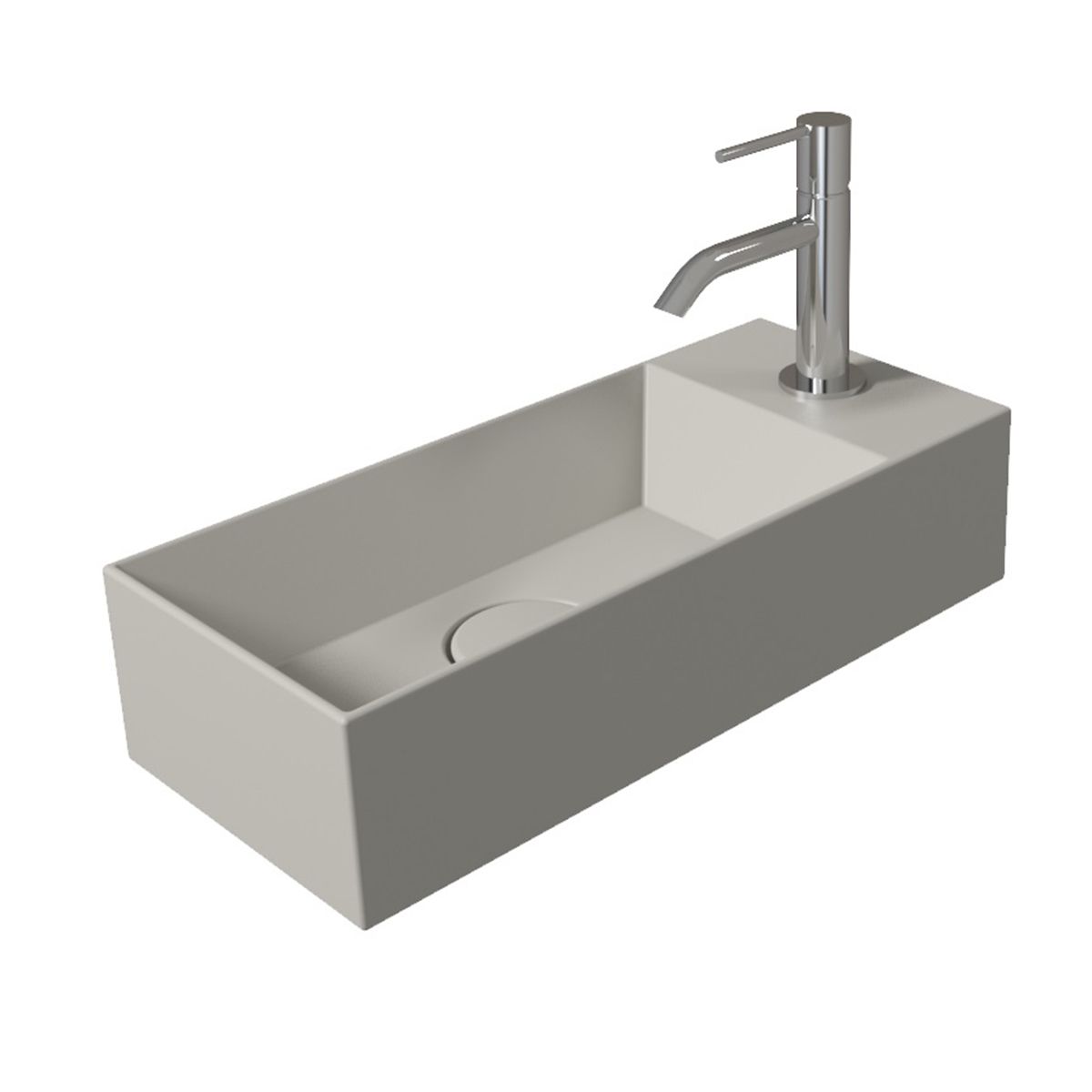 Salenzi Fontein Spy 45x20cm Mat Grijs met Clickwaste