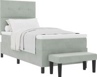 vidaXL Boxspring bed met hoofdeinde Lichtgrijs 200 x 80 cm Fluweel