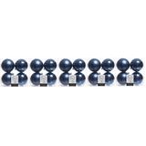 Merkloos Decoris Kerstballen - 20x st - donkerblauw - 10 cm - kunststof - kerstversiering