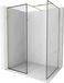 Mexen Kioto douchescherm Walk-in 120 x 80 , zwart frame, geborsteld goud