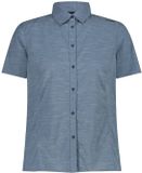 CMP Vrouwelijke stretchshirt katoen korte mouw geruit space mel. XS