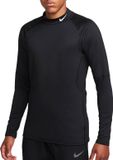 Nike Pro Dri-FIT Warm Mock LS Shirt Heren - Zwart - Maat XXL