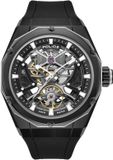 Police ILG of Switzerland AG Automatisch horloge Dayton heren polshorloge zwart siliconen band zwart stalen kast mineraalglas 45mm 5 ATM