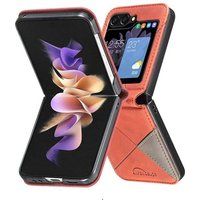 Samsung Housse pour Galaxy Z Flip 7 - Étui Coque Pochette Portefeuille - Orange
