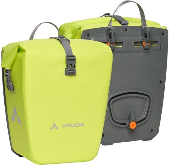 VAUDE Aqua Back Dubbele Fietstas 48L Waterdicht Polyester Rolsluiting Haken Afneembaar Reflecterend PFC Vrij Unisex Volwassenen Elektrische Fiets Stadsfiets Bright Green