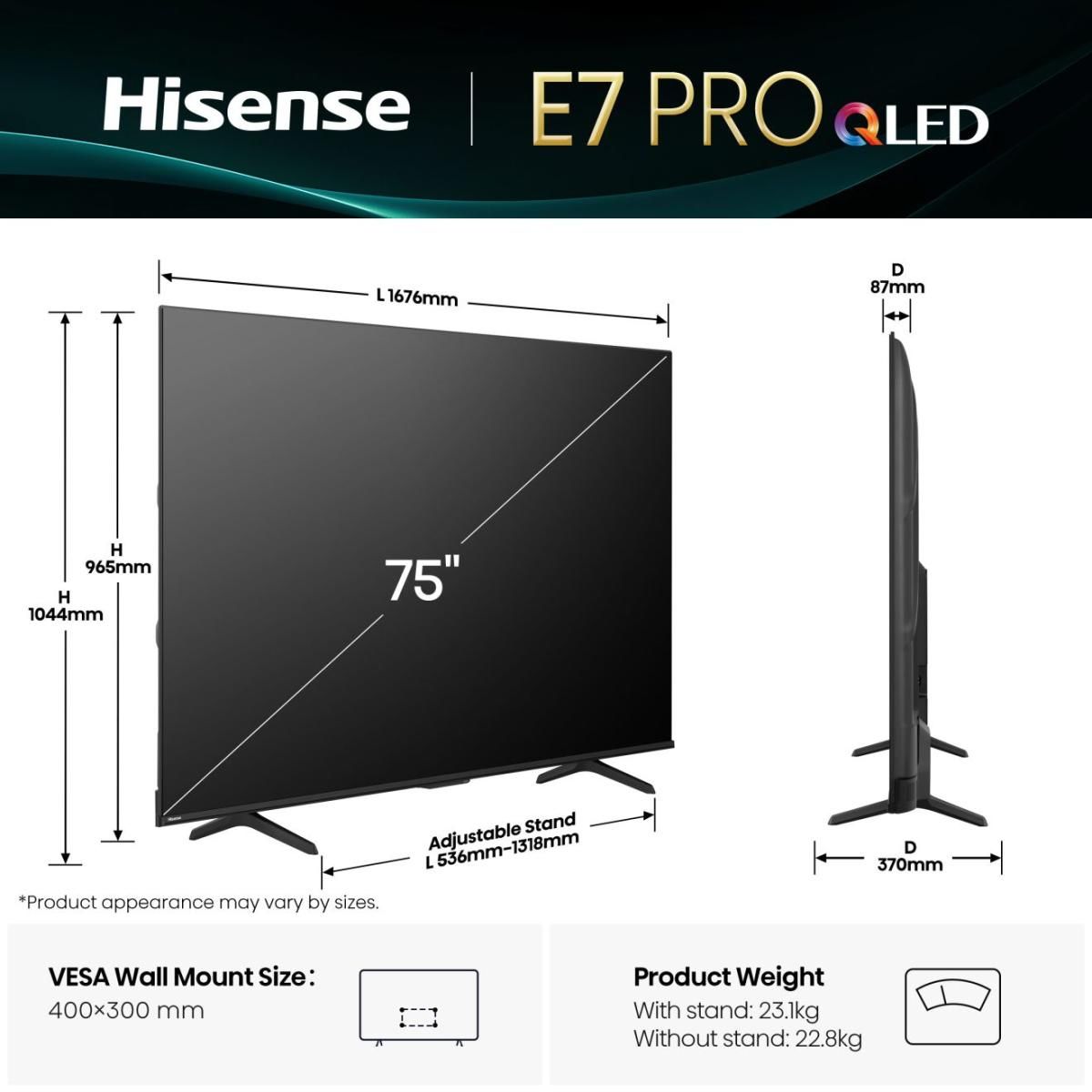 Hisense 75E77Q Pro / QLED screen / 75 inches / 2025