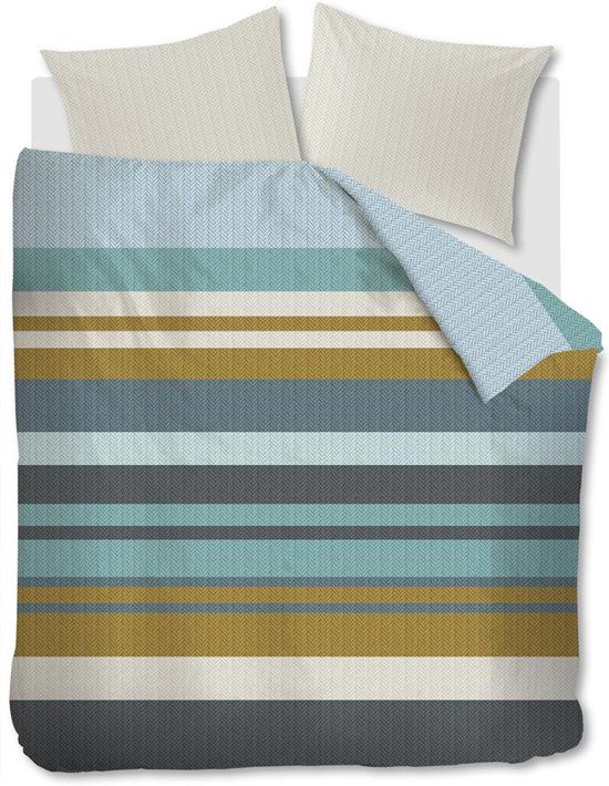 Beddinghouse Linee Dekbedovertrek Extra Breed 260x200/220 Blauw Satijn