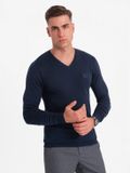 Ombre - Heren V-Hals Sweater - Navy