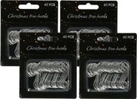 Merkloos / Sans marque Koopman International Kerstbalhaakjes - 160 stuks - Zilver - Metaal