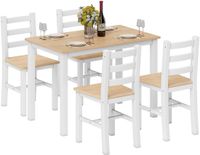 Homcom Eettafel Set - Kiefernholz - 108 x 65 x 75 cm - Natuur/Wit