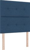 vidaXL Boxspringbed met hoofdeinde, blauw, 100 x 200 cm, gestoffeerd