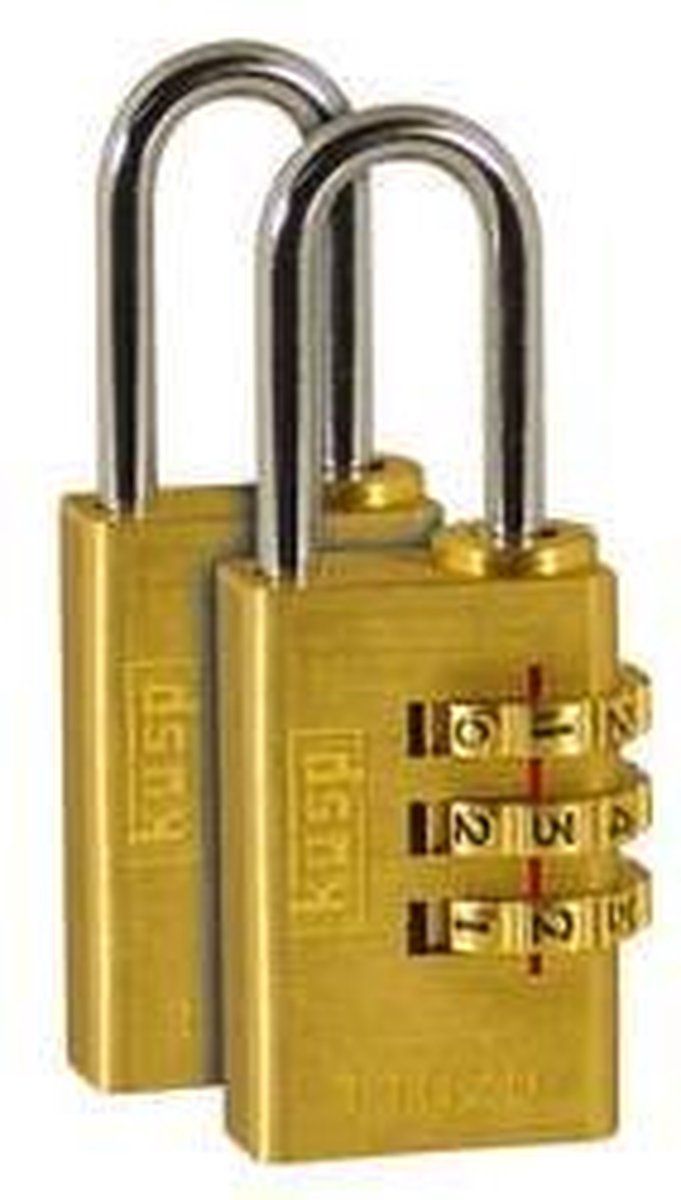 Kasp K11020D2 Hangslot Goud-geel Cijferslot - 5013969901863