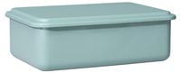 Boîte de stockage avec couvercle, émail, 23x15x7 cm, vert sauge