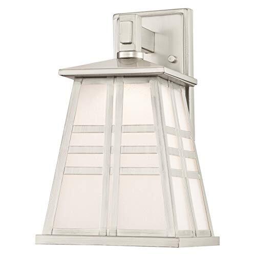 Westinghouse Lighting 63396 Eenvlam, dimbare LED-buitenwandlamp, oppervlak geborsteld nikkel met gematteerd druppelglas