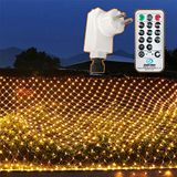 TIYUPA Lichtnet met 204 leds, voor buiten, 3 x 2 m, warm wit