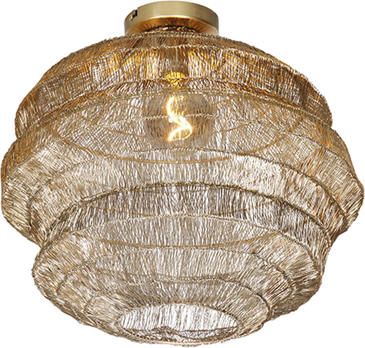 QAZQA vadi - Oosterse Plafondlamp - 1 lichts - Ø 450 mm - Goud/messing - Woonkamer | Slaapkamer | Keuken