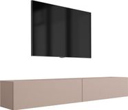 3xE living meuble TV bas 200 cm, Push-to-open, caramel, 200 x 32 x 34 cm