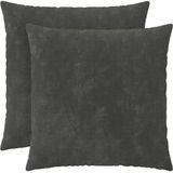 vidaXL - Kussensloop - 2 stuks - HEERLEN - Antraciet - 60 x 60 cm