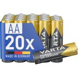 VARTA Batterijen AA, grootverpakking, 20 stuks, Power on Demand, alkaline | AA-batterijen LR6, Made in Germany, tot 10 jaar houdbaar, voor computeraccessoires, smarthome-apparaten of afstandsbediening