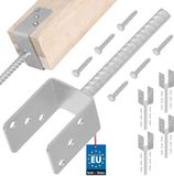KOTARBAU® 4 st Paalhouder Beton, Verzinkt Staal, 71 mm, Zilver