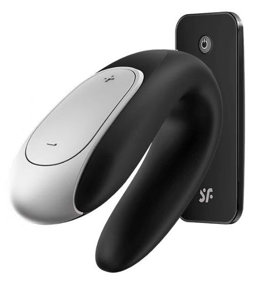 Satisfyer Double Fun Couple Vibrator - Black - App Controlled