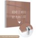 MuchoWow® Peinture sur verre 50x50 cm - Peinture acrylique sur verre - Citation anglaise "Home is where my plants are" avec un cœur sur fond marron - Photo sur verre - Peinture