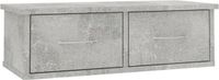 vidaXL Wandschap met lades - 60x26x18,5 cm - bewerkt hout - betongrijs