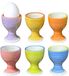 Bellatio Design Eierdopjes Spring Vibes - set van 12x - multi kleuren - keramiek - 5 x 7 cm - voor ontbijt/brunch/pasen