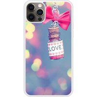 iPhone 12 Pro Love noeud rose bedrukt siliconen hoesje