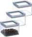 5Five Voorraadpot - 4x - keuken/voedsel - kunststof - 500 ml - luchtdichte deksel - transparant - 10 x 10 x 7 cm