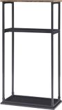 en.casa H.T. Trade Service GmbH & Co. KG Brandhout rek Turku houtopslag 112x60x30 cm zwart en houtkleurig donker