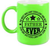 Bellatio Decorations Cadeau koffie/thee mok voor papa - beste papa - groen - 300 ml - vaderdag