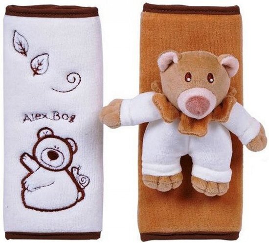 Dit & Dat &zo- Alex Bog Baby - Riemhoes Pluche Beer - Beige set van 2 stuks