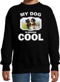 Bellatio Decorations Australische herder honden trui / sweater my dog is serious cool zwart - kinderen - 170/176