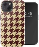 Selencia Hoesje - Geschikt voor Apple iPhone 13 - Backcover geschikt voor MagSafe - Pied-de-Poule