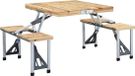 vidaXL Campingtafel inklapbaar met 4 zitjes staal en aluminium