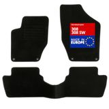 DBS 1763617 Autovoetmat, op maat, 3-delig, antislip, zwart naaldvilt 900 g/m², velours productie, assortiment Star