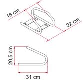 Fiamma Moto Wheel Chock Front 05781-01 Grijs